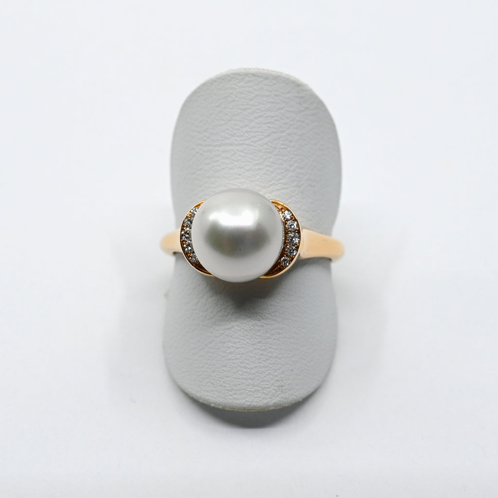 Ring Roségold 750 mit Brillanten und Perle