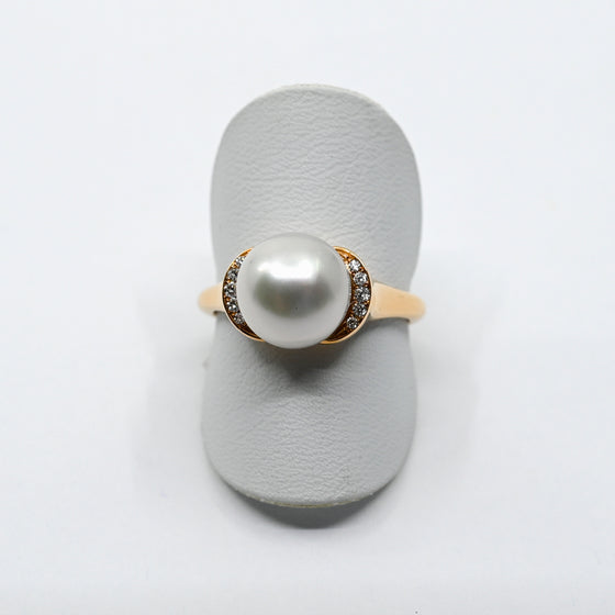 Ring Roségold 750 mit Brillanten und Perle