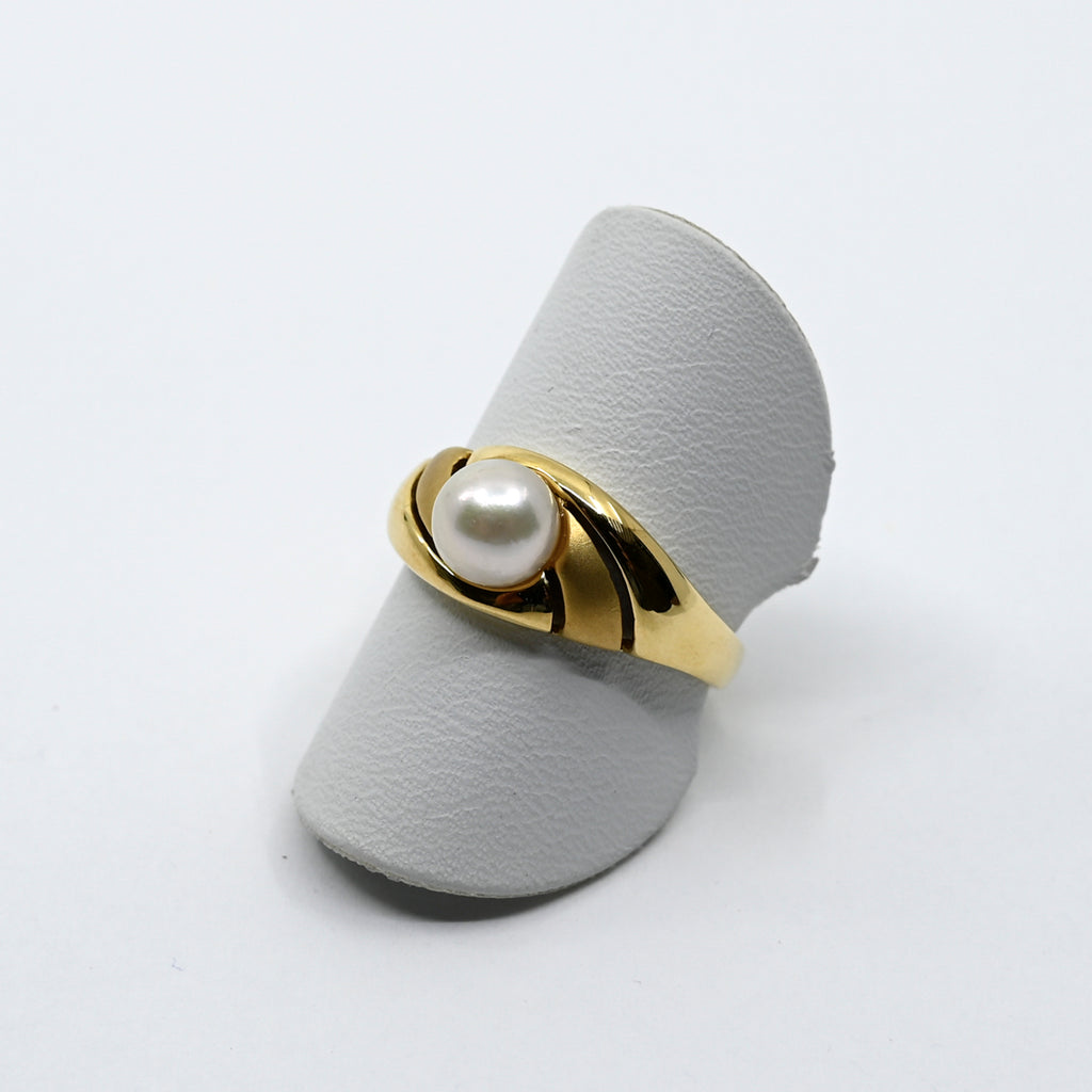Ring Gelbgold 750 mit Perle