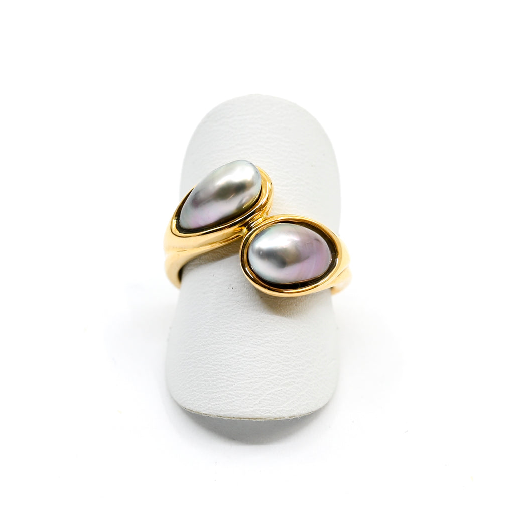Ring Gelbgold 750 mit Tahiti-Perlen