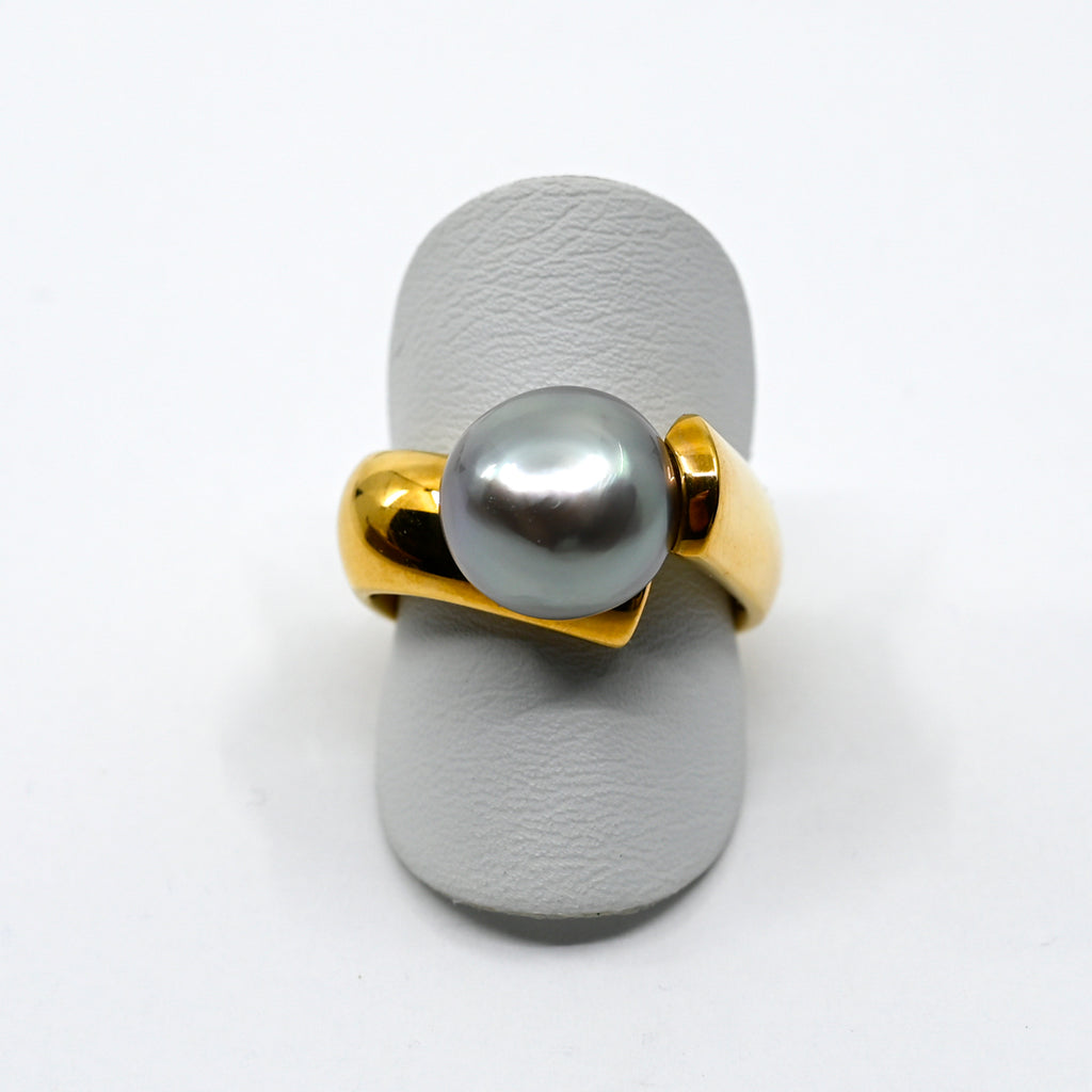 Ring Gelbgold 750 mit Keshi Tahitiperle