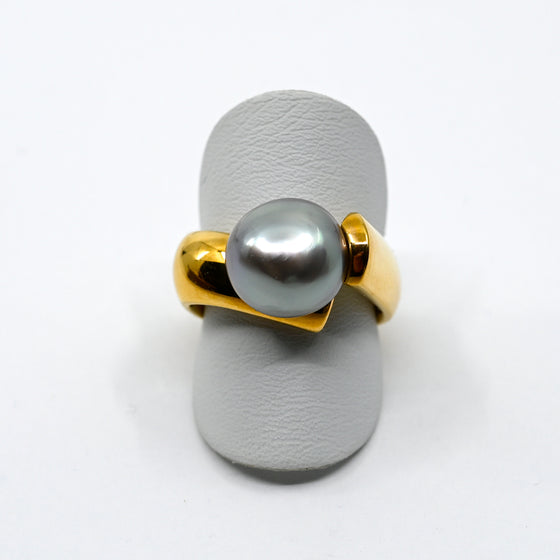 Ring Gelbgold 750 mit Keshi Tahitiperle