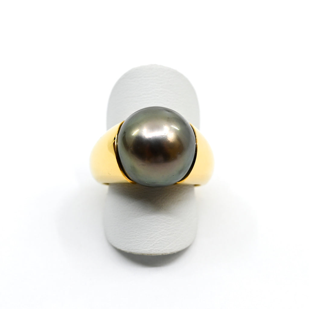 Ring Gelbgold 750 mit Tahitiperle