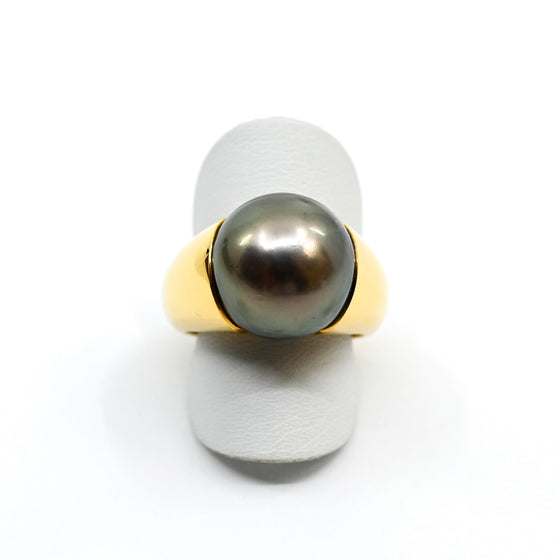 Ring Gelbgold 750 mit Tahitiperle
