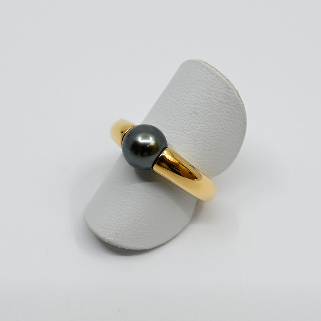 RIng Gelbgold 750 mit Tahitiperle