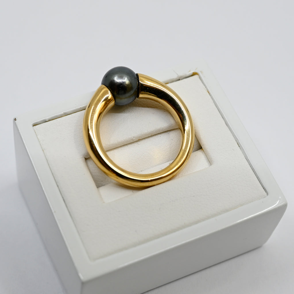 RIng Gelbgold 750 mit Tahitiperle