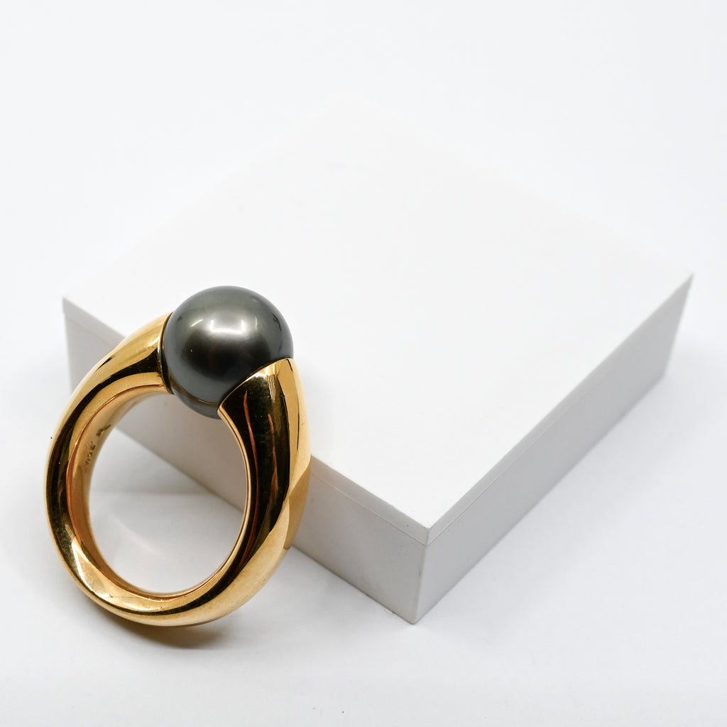 Ring Gelbgold 750 mit Tahitiperle