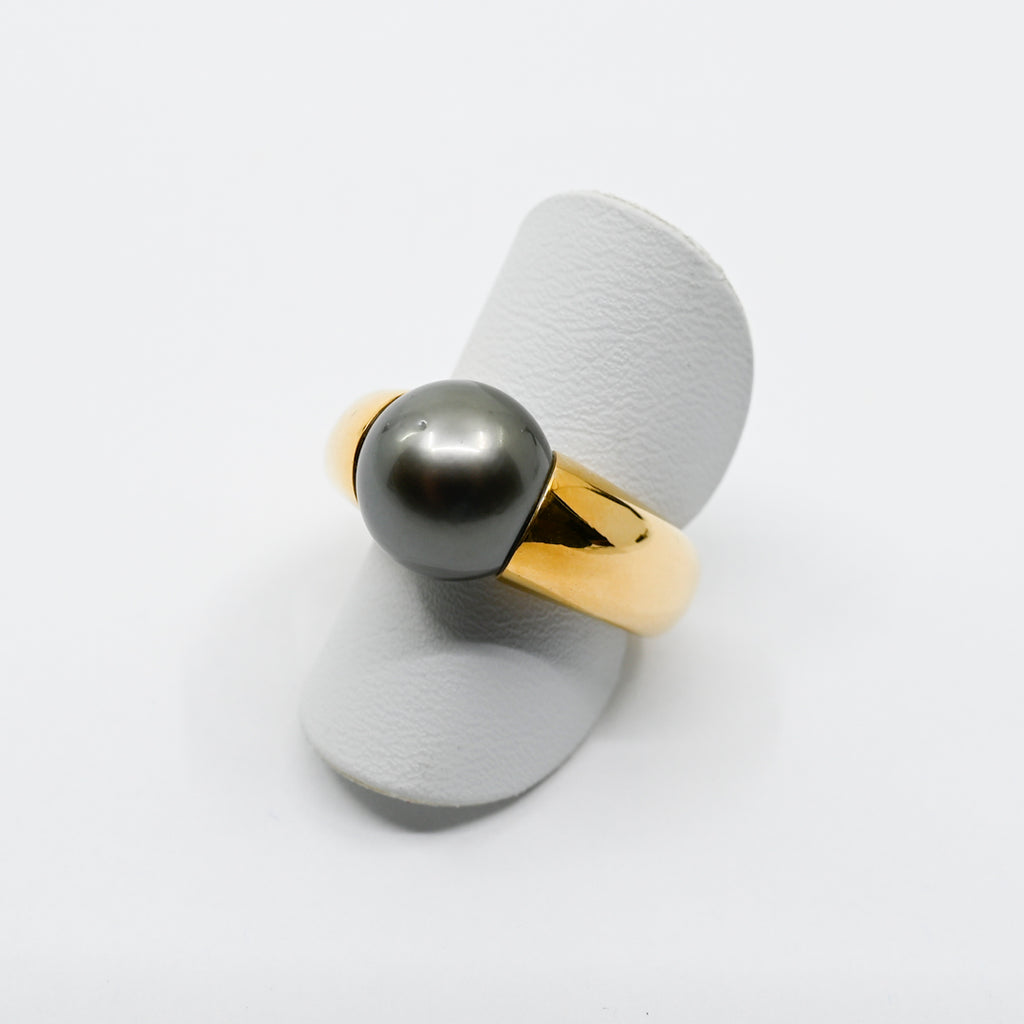 Ring Gelbgold 750 mit Tahitiperle