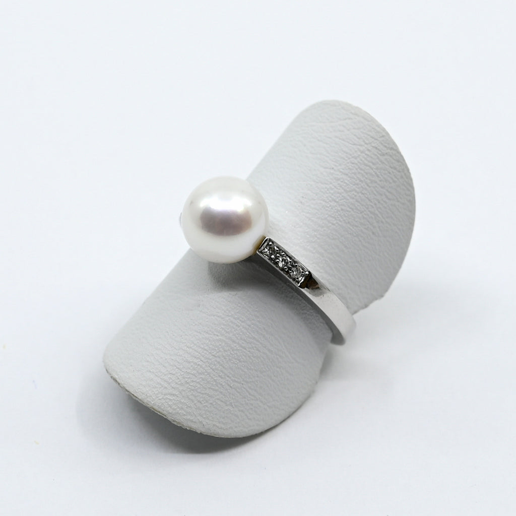 Ring Weissgold 750mit Brillanten und Perle