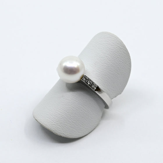 Ring Weissgold 750mit Brillanten und Perle