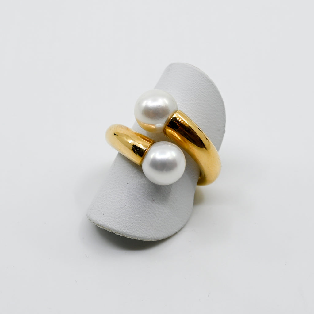 Ring Gelbgold 750 mit Perlen