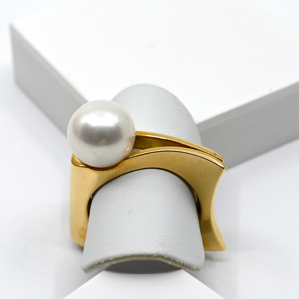 Ring Gelbgold 750 mit Perle