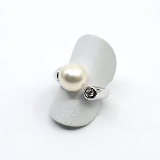 Ring Weissgold 750 mit Brillant und Perle