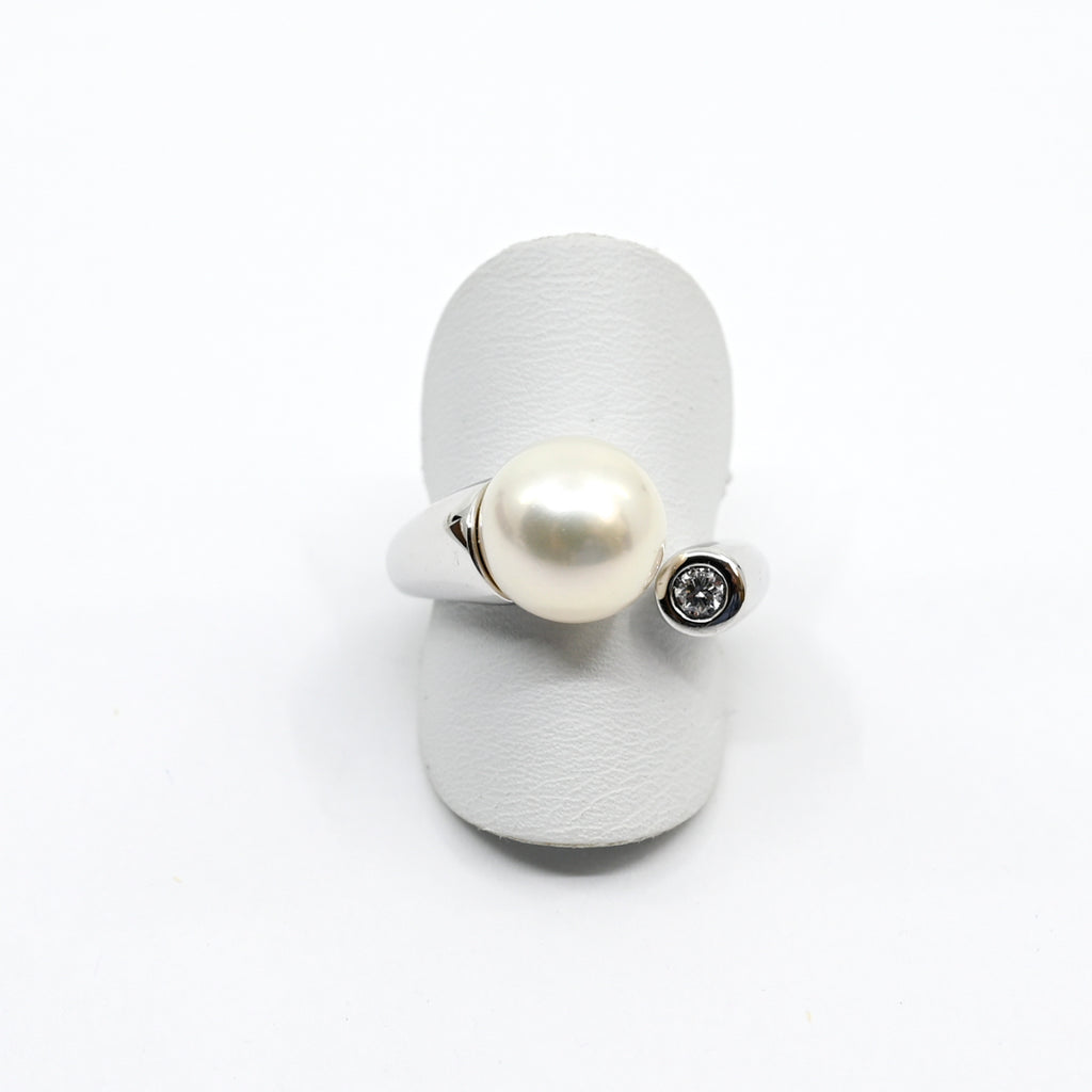 Ring Weissgold 750 mit Brillant und Perle